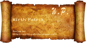 Wirth Patrik névjegykártya